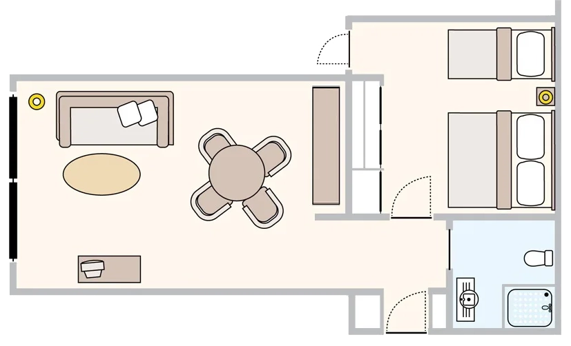 One-Bedroom Residence - ROOM PLAN