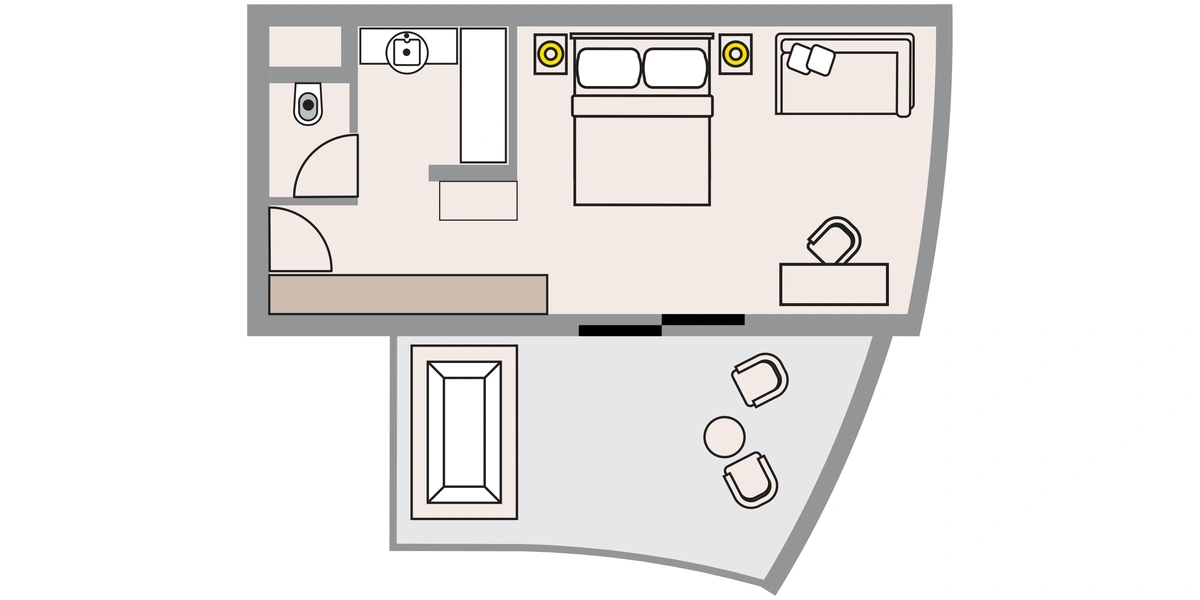 Corner Suite with Jacuzzi, Sea View - ROOM PLAN