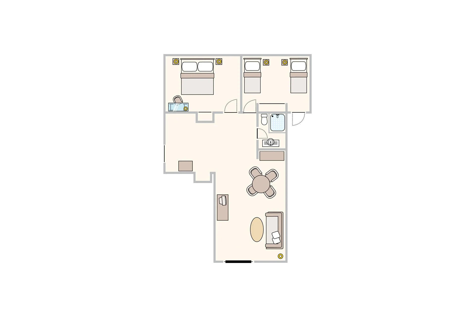Two-Bedroom Residence - ROOM PLAN