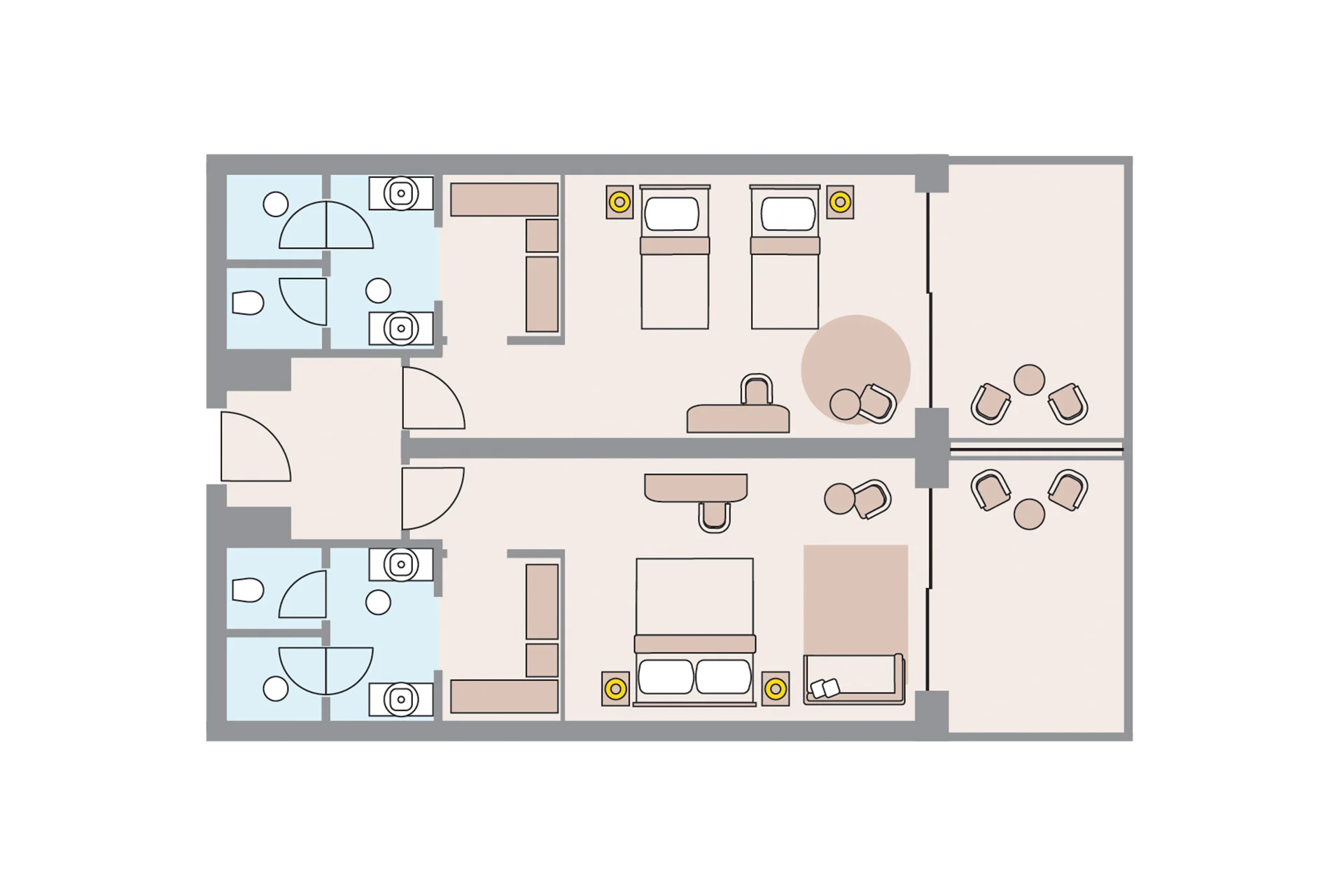 Deluxe Sea View Family Suite - ROOM PLAN