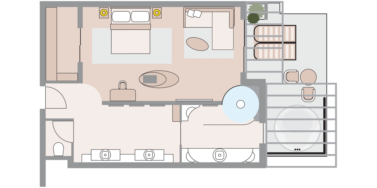 Penthouse Suite with Turkish Hammam and Jacuzzi - ROOM PLAN